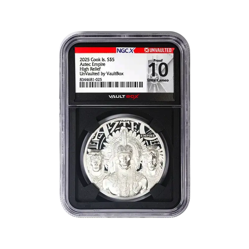 2025 Cook Islands $5 Aztec Empire Silver Coin NGCX Proof 10
