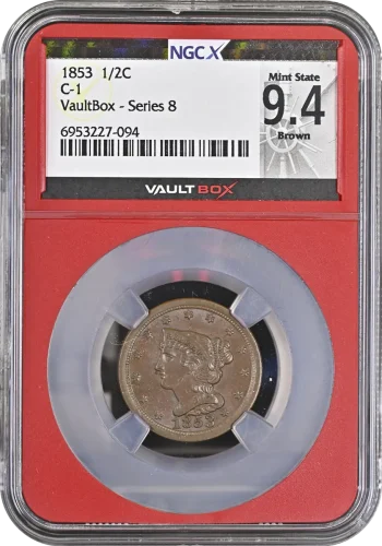 1853 Half Cent C-1 NGCX 9.4