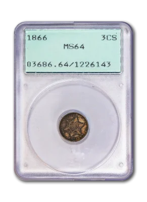 1866 3CS PCGS MS64
