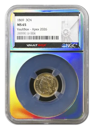1869 3CN NGC MS65 VaultBox APEX 2026