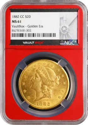 1882-CC Gold $20 NGC MS61 VaultBox Golden Era