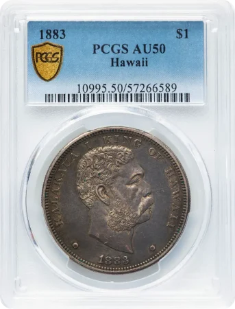 1883 $1 PCGS AU50 Hawaii