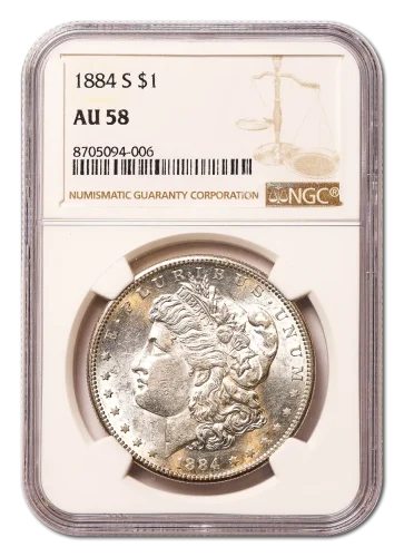 1884-S $1 NGC AU58