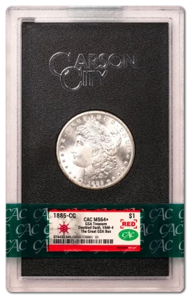 1885-CC $1 CACG MS64+ Doubled Dash GSA Hoard