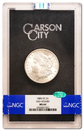 1885-CC $1 NGC MS64 CAC GSA Hoard
