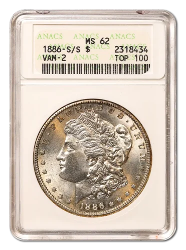1886-S S $1 VAM-2 ANACS MS62