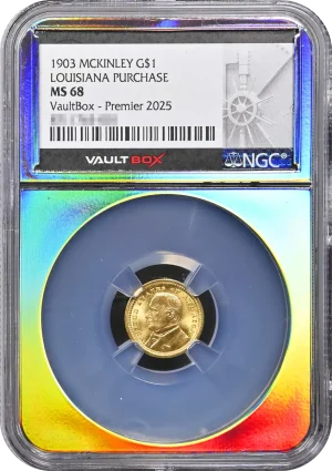 1903 McKinley Gold $1 Louisiana Purchase NGC MS68 VaultBox Premier 2025