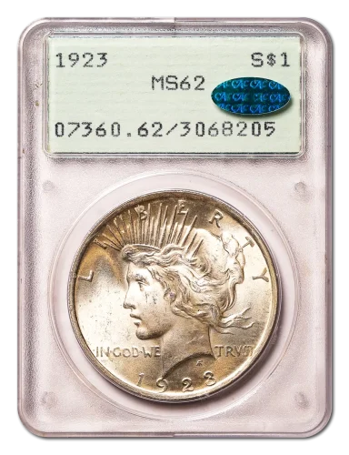 1923 $1 PCGS MS62 CAC