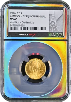 1926 $2.50 American Sesquicentennial NGC MS66 VaultBox Golden Era