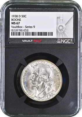 1938-D 50c Boone NGC MS67 VaultBox Series 9