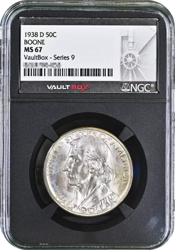 1938-D 50c Boone NGC MS67 VaultBox Series 9