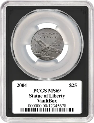 2004 $25 Platinum Eagle PCGS MS69 VaultBox rev