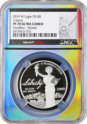 2019-W $100 Platinum Eagle Liberty NGC PF70UC VaultBox Mosaic