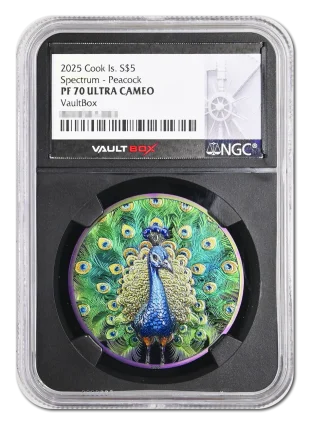 2025 S$5 Spectrum Peacock NGC PF70 VaultBox - With Shadow