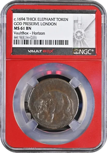 c1694 Thick Elephant Token God Preserve London NGC MS61BN Remix 2026-1.0